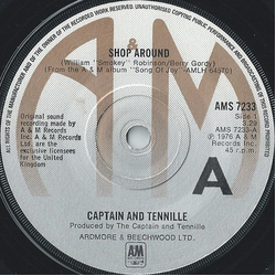 Captain And Tennille Shop Around Vinyl 7" USED
