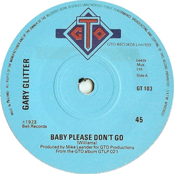 Gary Glitter Baby Please Don't Go Vinyl 7" USED