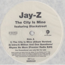 Jay-Z / Blackstreet The City Is Mine Vinyl 12" USED
