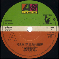 Amii Stewart Light My Fire / 137 Disco Heaven Vinyl 7" USED