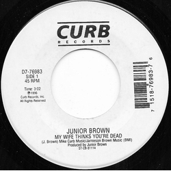 Junior Brown (2) My Wife Thinks You're Dead Vinyl 7" USED