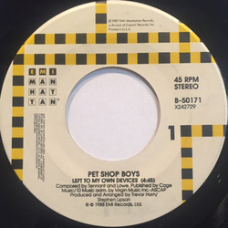Pet Shop Boys Left To My Own Devices Vinyl 7" USED