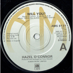 Hazel O'Connor Will You? Vinyl 7" USED