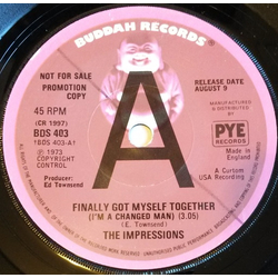 The Impressions Finally Got Myself Together (I'm A Changed Man) / I'll Always Be Here Vinyl 7" USED