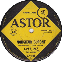 Sandie Shaw Monsieur Dupont Vinyl 7" USED