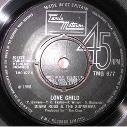 The Supremes Love Child Vinyl 7" USED