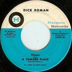 Dick Roman Theme From A Summer Place / Butterfly Vinyl 7" USED