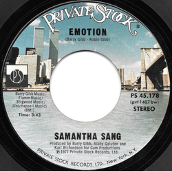 Samantha Sang Emotion / When Love Is Gone Vinyl 7" USED