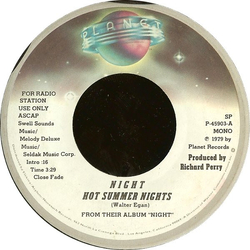 Night Hot Summer Nights Vinyl 7" USED