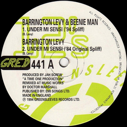 Barrington Levy / Beenie Man Under Mi Sensi Vinyl 12" USED