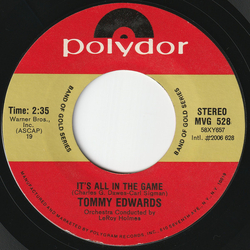 Tommy Edwards It's All In The Game / Love Is All We Need Vinyl 7" USED