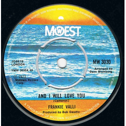 Frankie Valli And I Will Love You Vinyl 7" USED