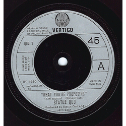 Status Quo What You're Proposing Vinyl 7" USED
