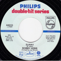 Bobby Hebb Sunny / A Satisfied Mind Vinyl 7" USED