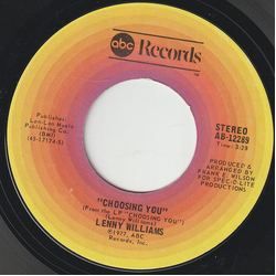 Lenny Williams Choosing You Vinyl 7" USED