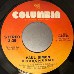 Paul Simon Kodachrome / Tenderness Vinyl 7" USED