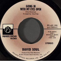 David Soul Going In With My Eyes Open Vinyl 7" USED