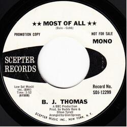 B.J. Thomas Most Of All USED VINYL 7INCH 45 RPM SINGLE PROMO MONO