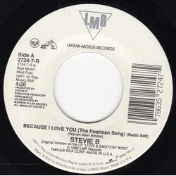 Stevie B Because I Love You (The Postman Song) Vinyl 7" USED