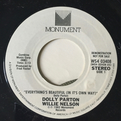 Dolly Parton / Willie Nelson Everything's Beautiful (In Its Own Way) Vinyl 7" USED