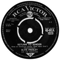 Elvis Presley / The Jordanaires Return To Sender Vinyl 7" USED