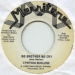 Cynthia Schloss No Brother No Cry / Chained To A Memory Vinyl 7" USED