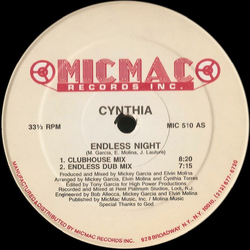 Cynthia Endless Night Vinyl 12" USED