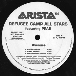 Refugee Camp All Stars / Pras Michel Avenues Vinyl 12" USED