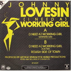 Johnny Lovesin (I Need A) Working Girl / Rough Side Of Town Vinyl 12" USED