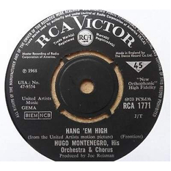 Hugo Montenegro, His Orchestra And Chorus Hang 'Em High Vinyl 7" USED