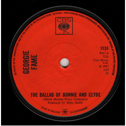 Georgie Fame The Ballad Of Bonnie And Clyde Vinyl 7" USED