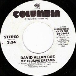 David Allan Coe My Elusive Dreams USED VINYL 7INCH 45 RPM SINGLE PROMO