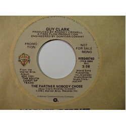 Guy Clark The Partner Nobody Chose USED VINYL 7INCH 45 RPM SINGLE PROMO