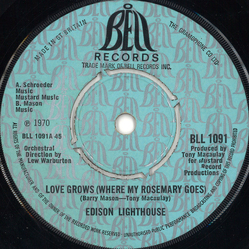 Edison Lighthouse Love Grows (Where My Rosemary Goes) Vinyl 7" USED