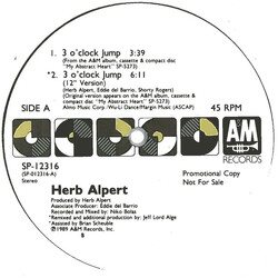 Herb Alpert 3 O'Clock Jump USED VINYL 12INCH 45 RPM PROMO