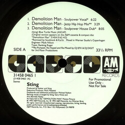 Sting Demolition Man (The Underground Mixes) Vinyl 12" USED