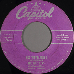 The Five Keys / Howard Biggs Orchestra Gee Whittakers! Vinyl 7" USED