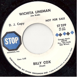 Billy Cox Wichita Lineman / Self Service Soul Vinyl 7" USED