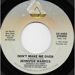 Jennifer Warnes Don't Make Me Over / I'm Restless Vinyl 7" USED