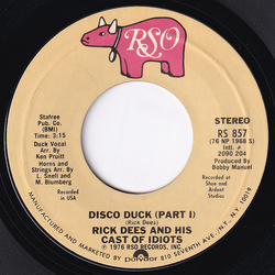 Rick Dees & His Cast Of Idiots Disco Duck Vinyl 7" USED