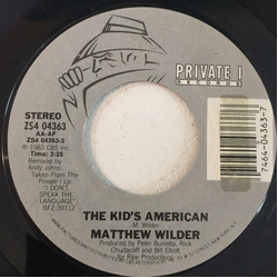 Matthew Wilder The Kid's American / Ladder Of Lovers Vinyl 7" USED