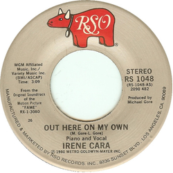 Irene Cara Out Here On My Own Vinyl 7" USED
