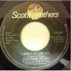 John Paul Young Love Is In The Air / Where The Action Is Vinyl 7" USED