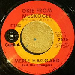 Merle Haggard / The Strangers US Jimmy Tittle Okie From Muskogee Vinyl 7" USED