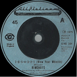 The Rimshots 7-6-5-4-3-2-1 (Blow Your Whistle) Vinyl 7" USED