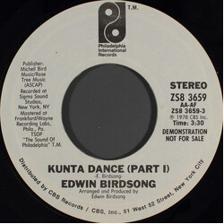 Edwin Birdsong Kunta Dance USED VINYL 7INCH 45 RPM PROMO STYRENE STEREO
