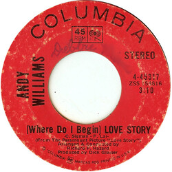 Andy Williams (Where Do I Begin) Love Story USED VINYL 7INCH 45 RPM