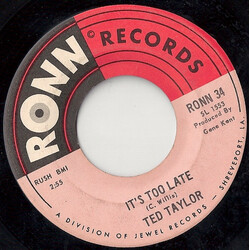 Ted Taylor It's Too Late / The Road Of Love USED VINYL 7INCH 45 RPM SINGLE