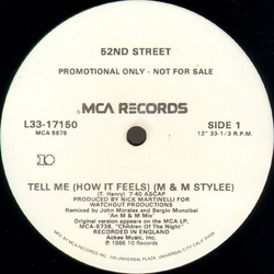 52nd Street Tell Me (How It Feels) Vinyl 12" USED