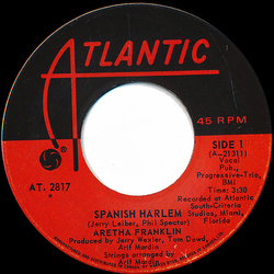Aretha Franklin Spanish Harlem / Lean On Me Vinyl 7" USED